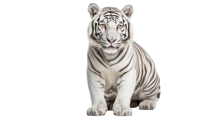 Obraz premium A white tiger on the transparent background