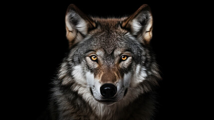 Fototapeta premium Wolf face on the isolated background