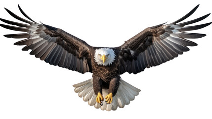 American Eagle is flying gracefully on a transparent background