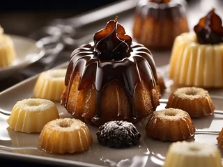 Fotobehang Canele, each one is a unique masterpiece of flavor and texture. © ArtistiKa