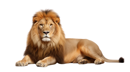 A lion on the transparent background
