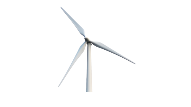 Wind turbine on the transparent background