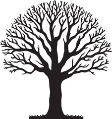 Oak Tree Silhouettes EPS Oak Tree  Vector Oak Tree  Clipart