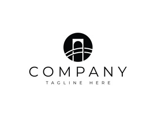 modern line bridge structure logo design