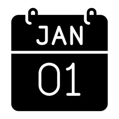 january glyph icon