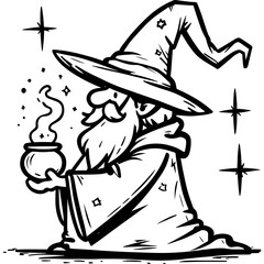 Wizard toddler icon hand drawn vector design illustration