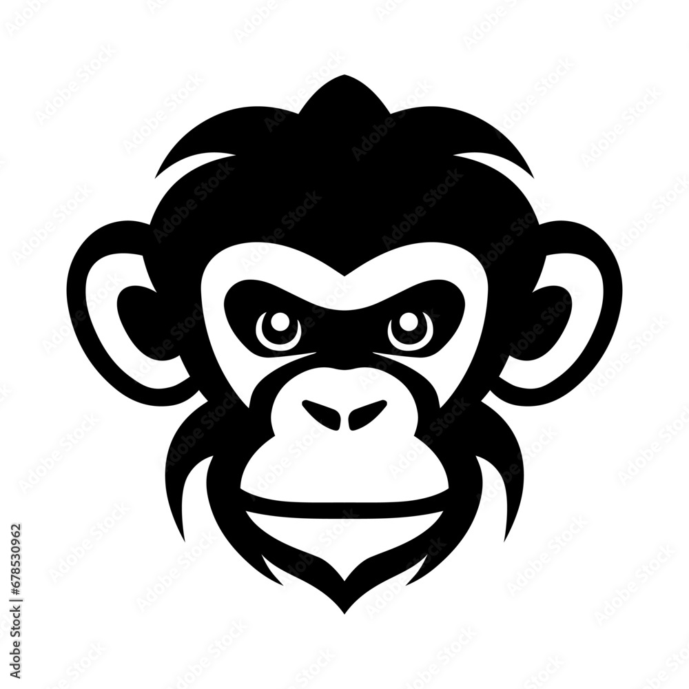 Poster Monkey head vector logo