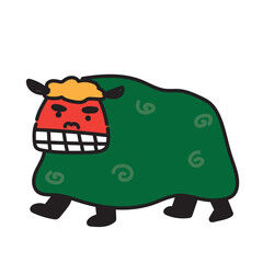 獅子舞のゆるいベクターイラスト 