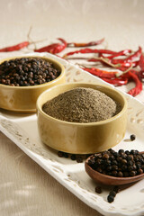 Kali Mirch or Black Pepper Powder, Indian Spice