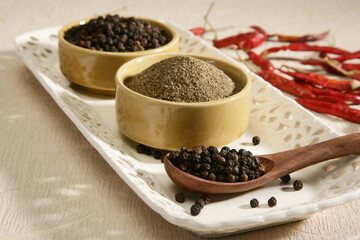 Kali Mirch or Black Pepper Powder, Indian Spice