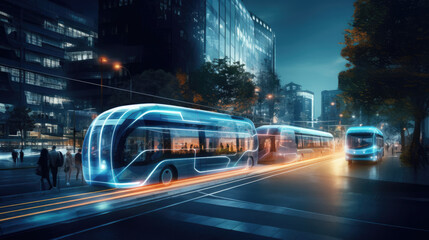 A futuristic AI-powered urban transportation network