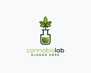 Cannabis logo vector icon illustration design template, medical marijuana logo