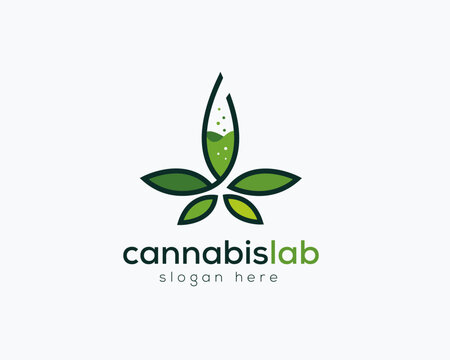 Cannabis leaf logo design template. Medical cannabis logo design.