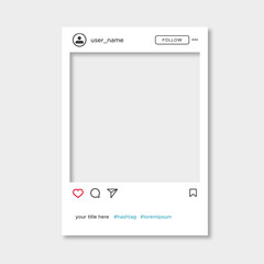 Instagram post frame template isolated background. 