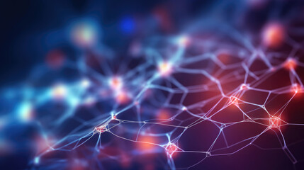 A neural network concept with glowing connections