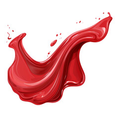 red splash isolated on a transparent background