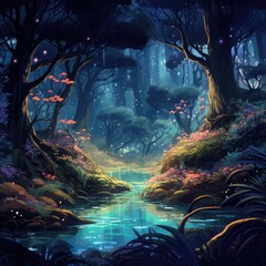 night in the forest