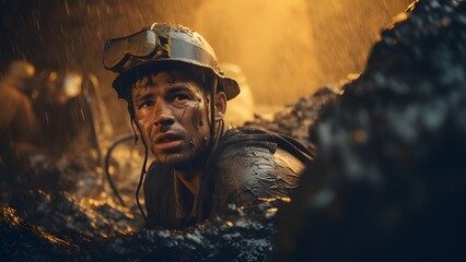 Cinematic Portrait: 1940s Gold Miners Captured in Timeless Elegance, Labours