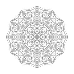 Peaceful whirls adult mandala coloring book page for kdp book interior