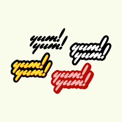 Vector yum yum text for your design or business