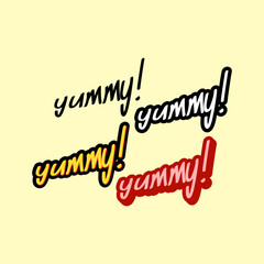 Vector yum yum text for your design or business