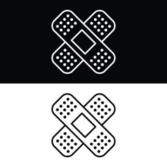 Bandage icon Vector, Black and White Version Design Template