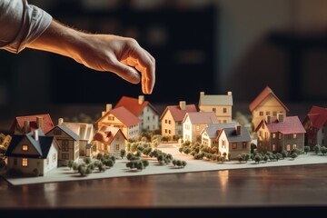 Model house with real estate agent