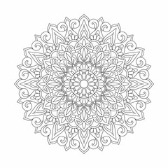 Adult Floral harmony mandala coloring book page for kdp book interior