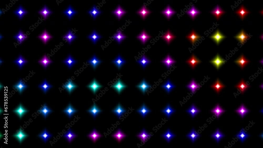 Fototapete Animated abstract technology dark background random dots and grid 4K. Looping footage