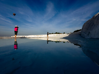 Memories experienced every day in the Pamukkale tourism region. Lifestyles of the people in the...