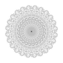 Adult celestial orbits mandala coloring book page for kdp book interior