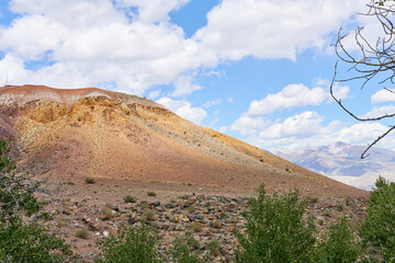 Mountain landscape on a sunny day, Mountain Altai. Beautiful natural background.