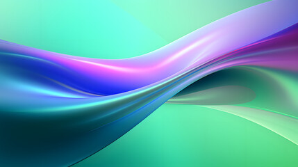 Fototapeta premium abstract background with green and blue waves