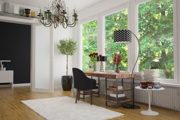 3d rendering of home office