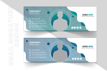 Modern creative business email signature template  personal social media cover Premium Vector illustration.