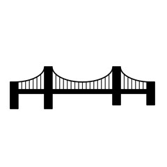 Suspension bridge silhouette vector. City bridge silhouette can be used as icon, symbol or sign. Bridge icon vector for design of architecture, highway or city