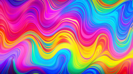 Seamless psychedelic rainbow ridged topological map pattern background texture. Trippy hippy...
