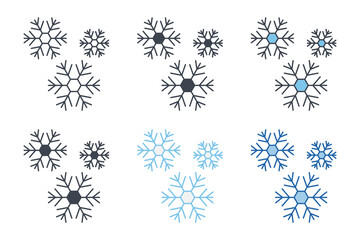 Snowflake icon collection with different styles. snowflake winter icon symbol vector illustration isolated on white background