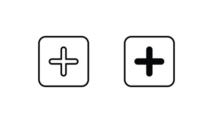 Plus Sign icon design with white background stock illustration