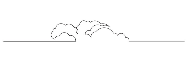 illustration of cloud and sun weather continous one line art - obrazy, fototapety, plakaty