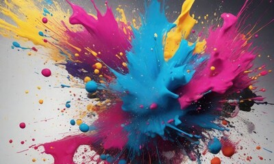 Dynamic Paint Splatter: Explosive Wallpaper Design, Generative AI