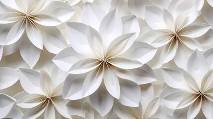 Obraz na płótnie Canvas White abstract geometric flower wallpaper background marble texture. Generative Ai.