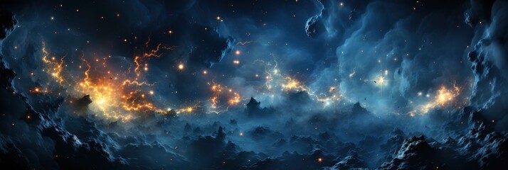 Stars Night Skynebula Galaxy , Banner Image For Website, Background abstract , Desktop Wallpaper - obrazy, fototapety, plakaty