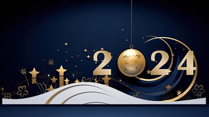elegant Happy New Year banner, Poster, Card  template for celebration