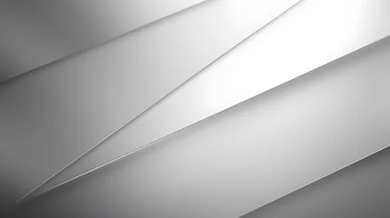 Rolgordijnen abstract white and silver are light pattern gray with the gradient is the with floor wall metal texture soft tech diagonal background black dark clean modern background. Generative Ai. © tfk