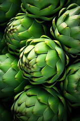 Fototapeta premium Green fresh artichoke - Fresh artichokes an the market