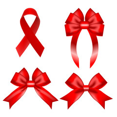 Set ribbon Red color