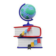 icon 3d Render Global Education