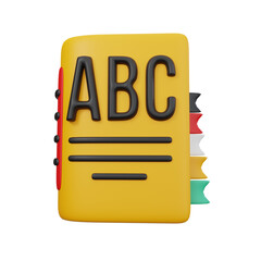 icon 3d Render Learn Abc