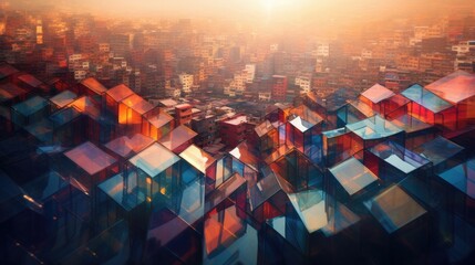 A picture of a city with a lot of buildings. Generative AI.